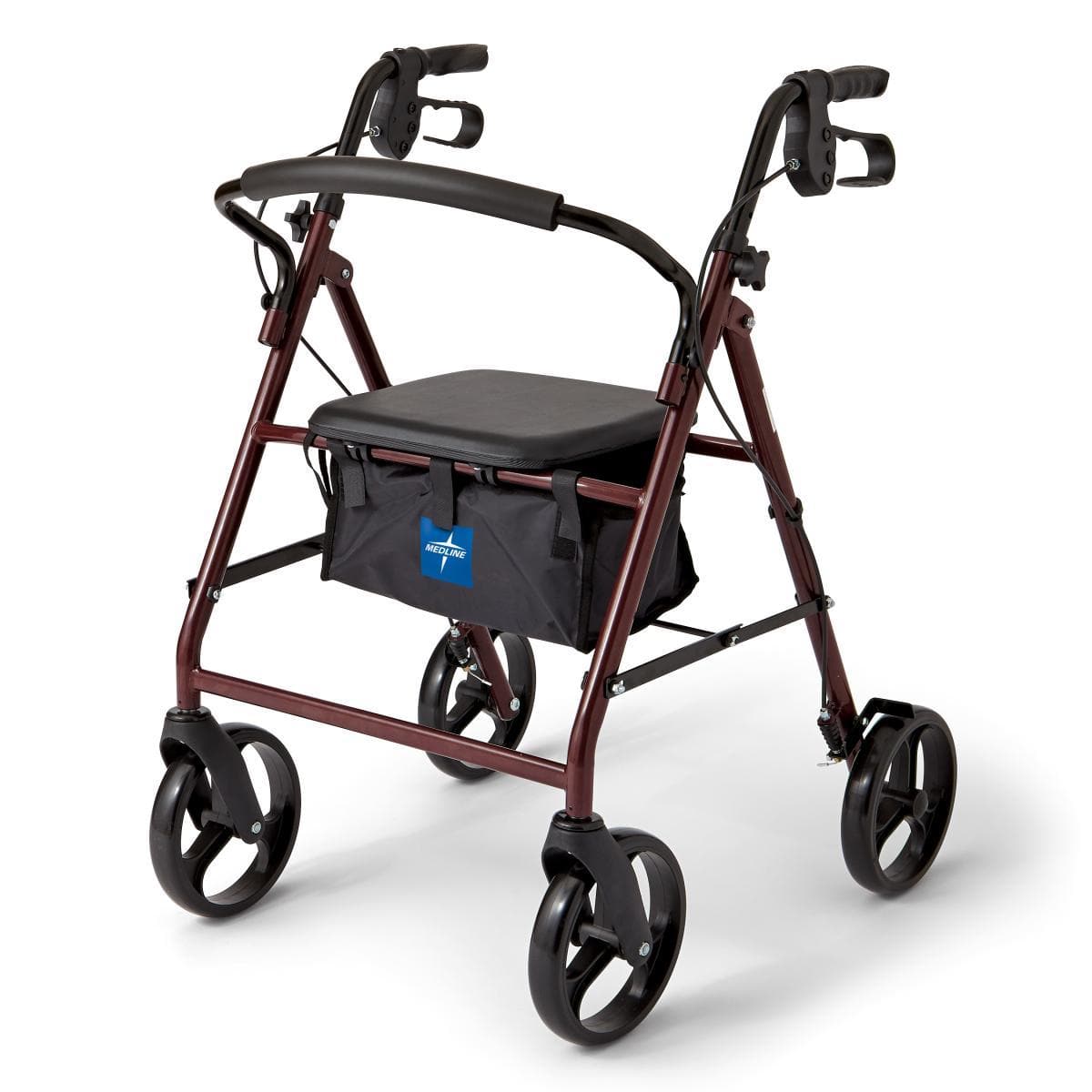 Medline Standard Steel Folding Rollator Adult Rolling Walker - Senior.com Rollators